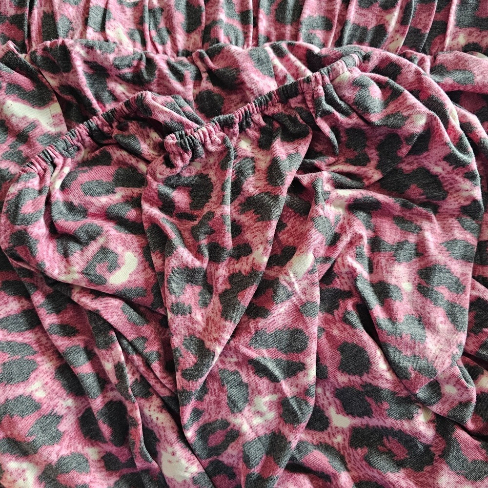Zenana Leopard Print Split Side Pant Joggers Elastic Waist 2X Pink Cranberry NEW - Picture 10 of 14